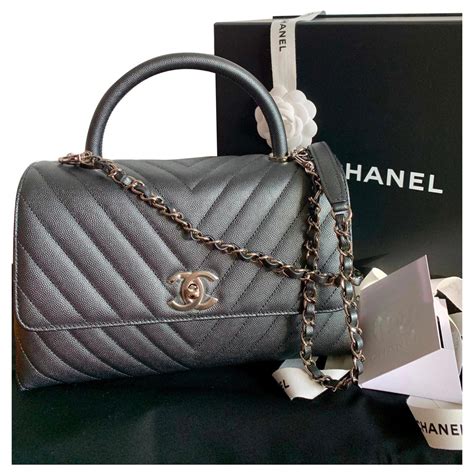 chanel mini coco grey handel|chanel coco handle.